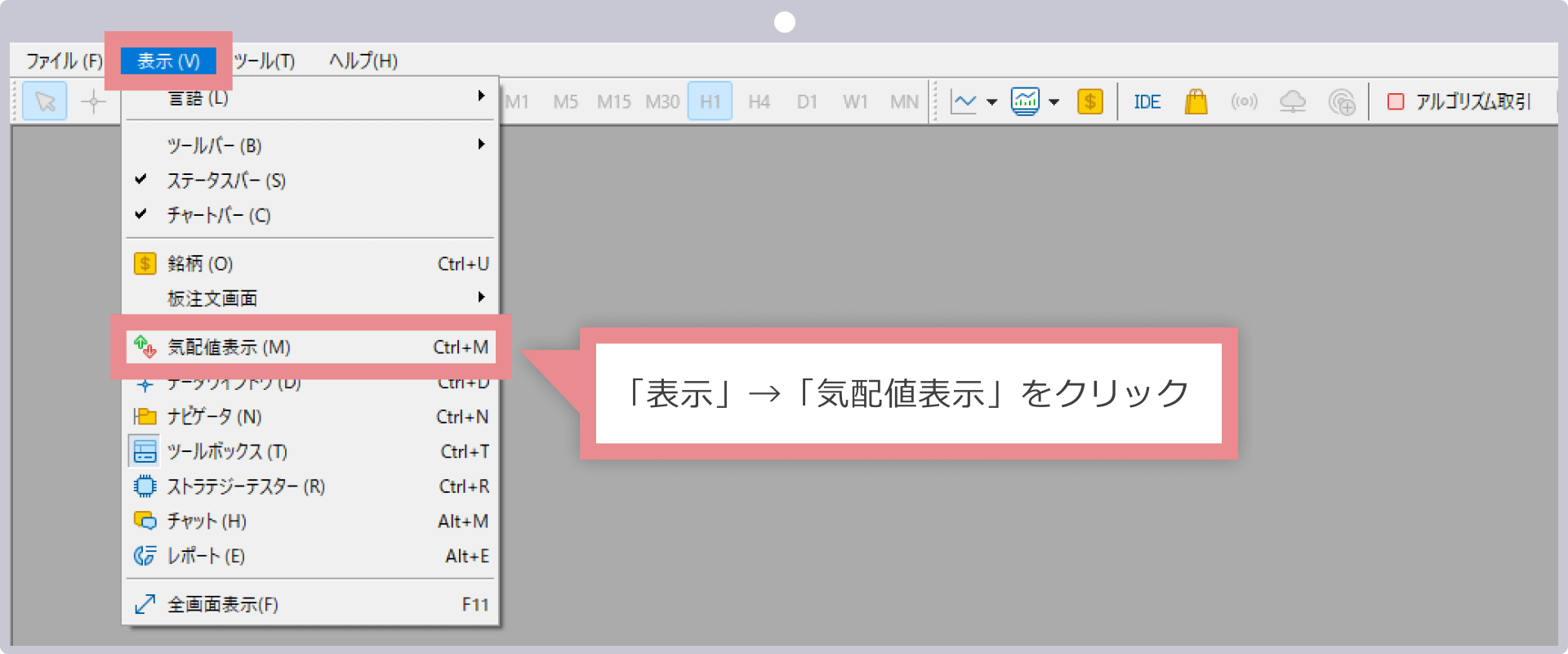 気配値一覧を表示